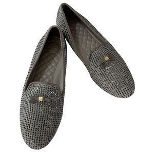 Tory Burch Lt Brown Loafers with Hundreds of Dark Rhinestones  9.5￼